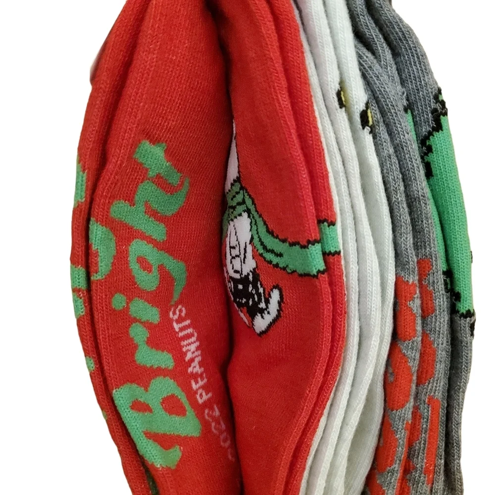 Snoopy Christmas Crew Socks 3 Pairs‎ New